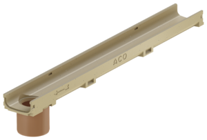 Lågprofilränna med bottenutlopp