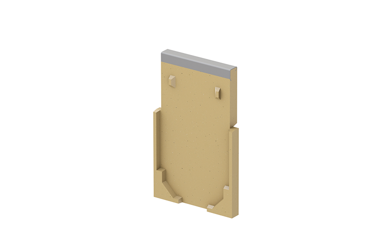 Rektangulär beige platta.