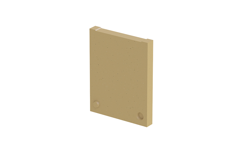 Beige rektangulär stående platta.