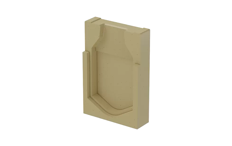 Beige rektangulär stående platta.