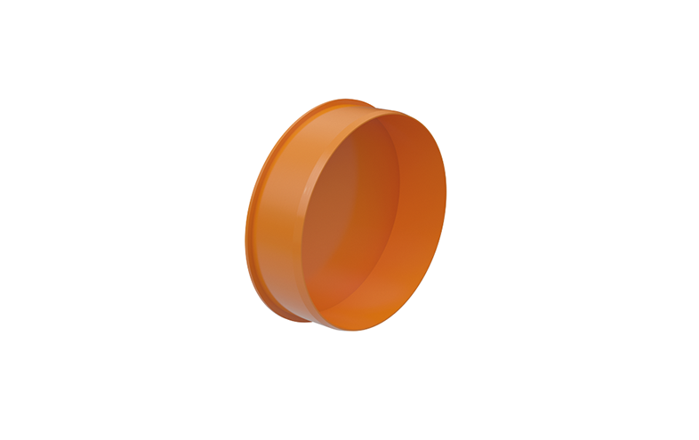 Rund orange täckgavel.